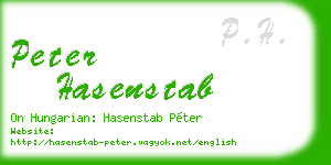 peter hasenstab business card